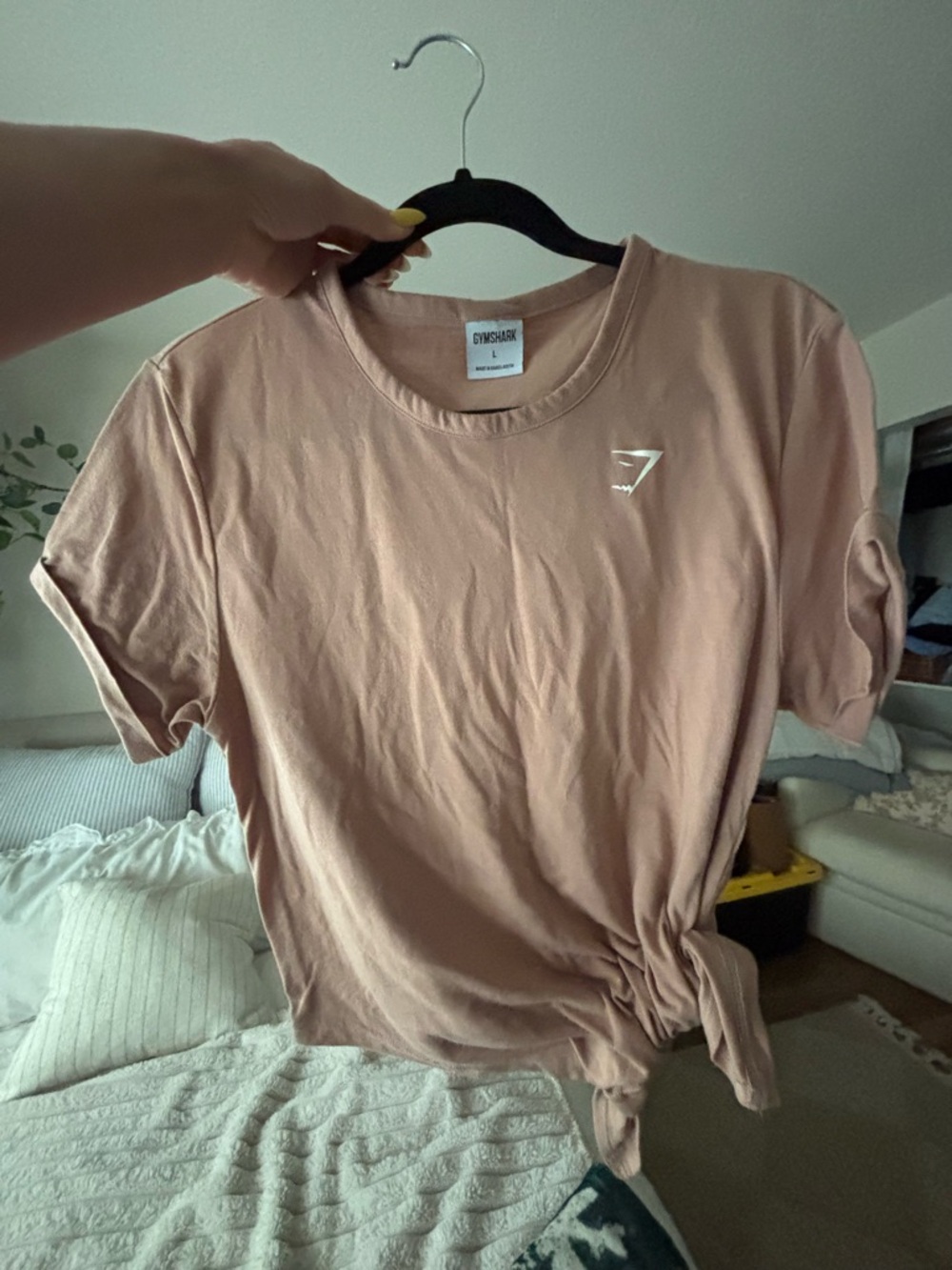 Gymshark Dusty Pink Side Tie Short Sleeve Tee